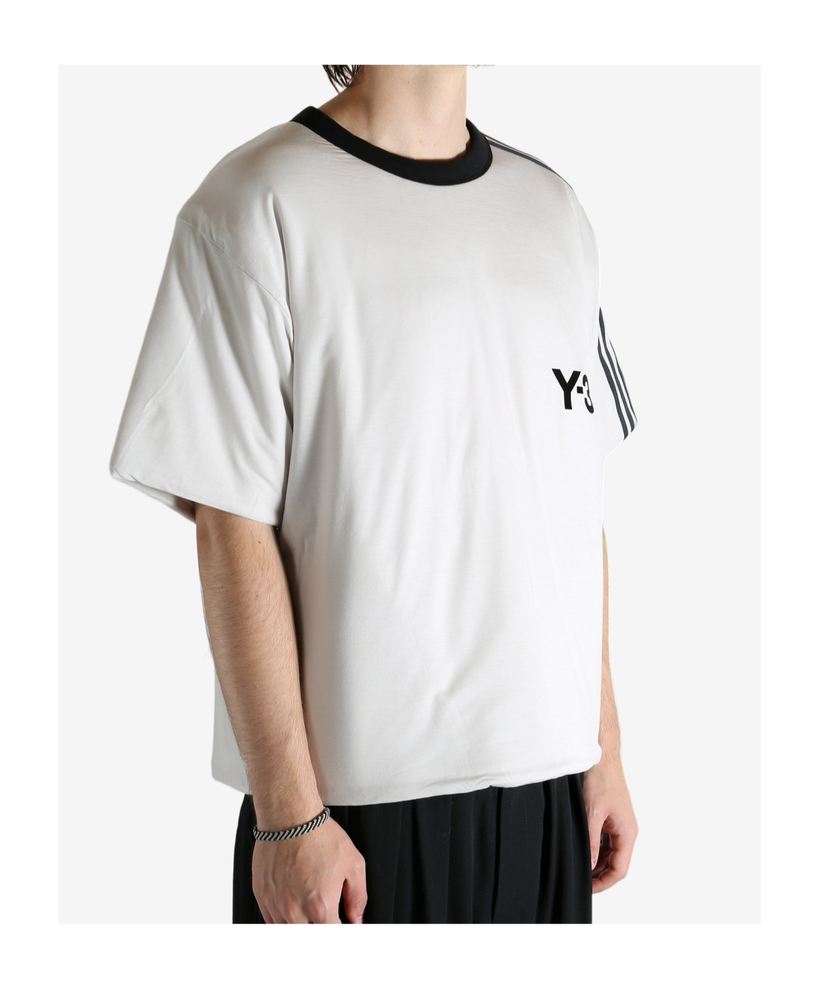 Y-3 White Padded 3 Stripes T-shirt In White