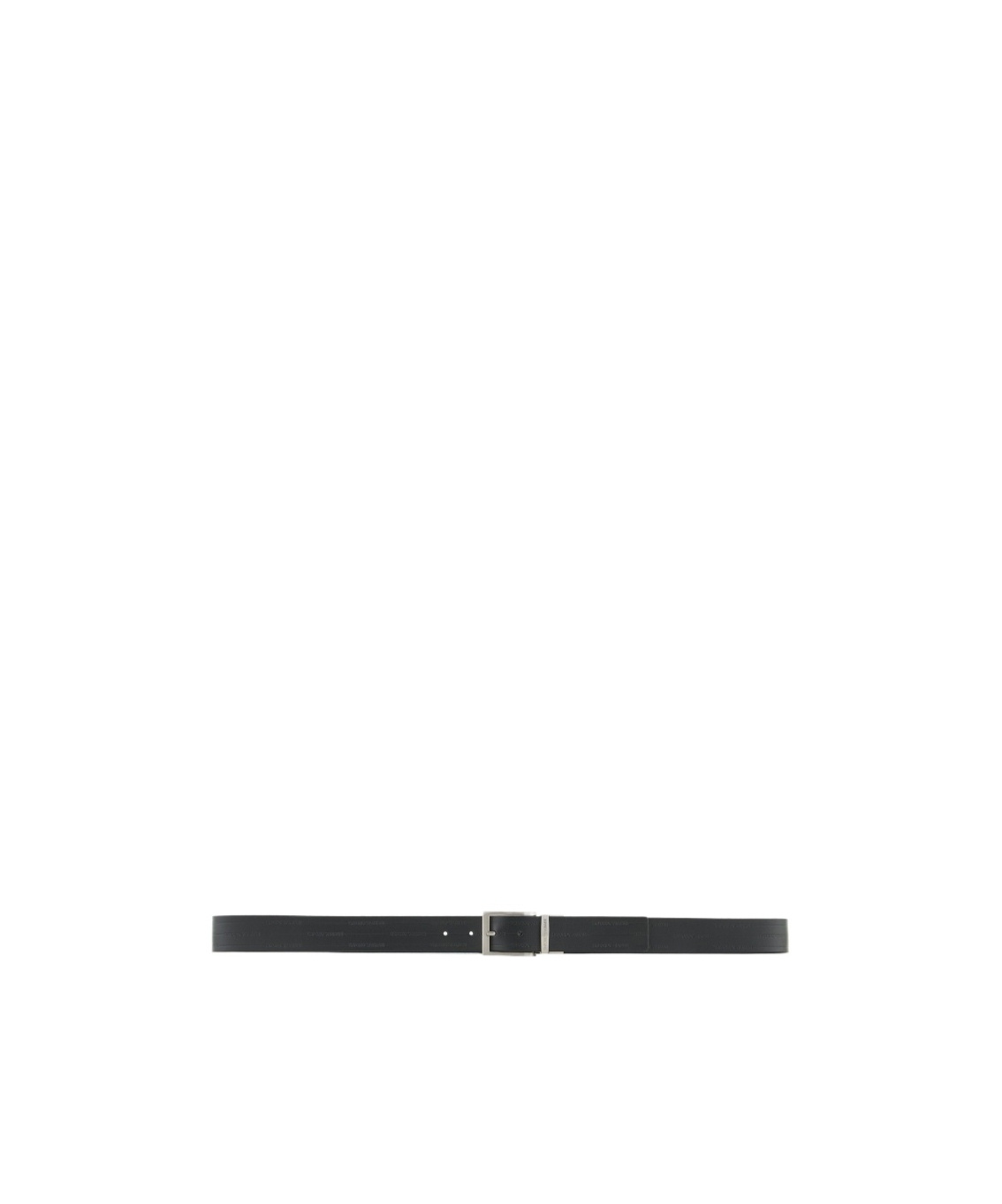 Emporio Armani Reversible Leather Belt With Embossed Logo In Black