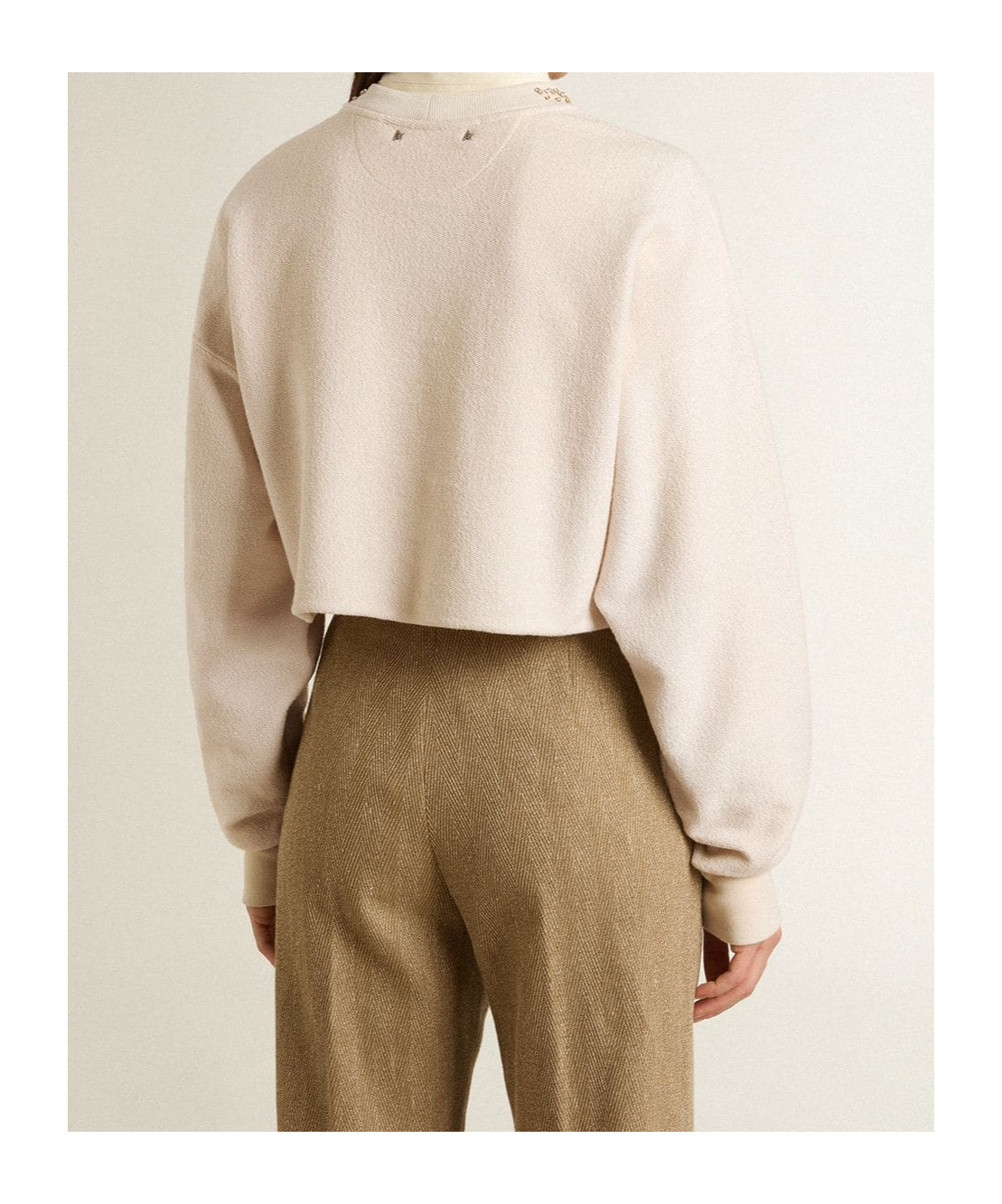 Golden Goose Cropped Sweater In Neutral