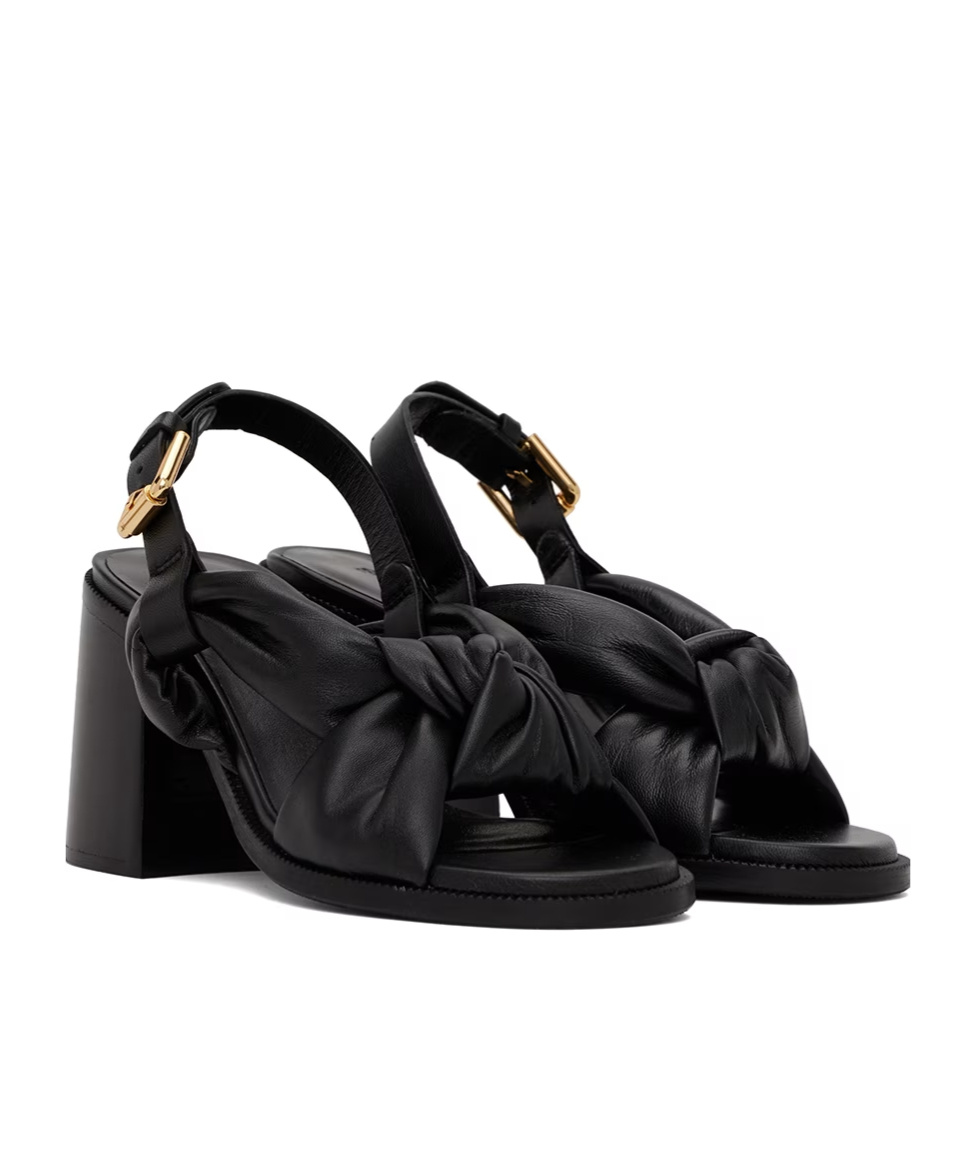 See By Chloé Spencer Knot-trimmed High-heeled Sandals In Black