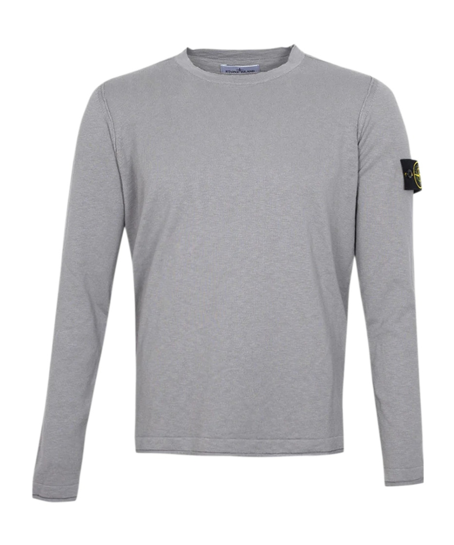 Stone Island Men Grey Cotton Crewneck Sweatshirt In Gray