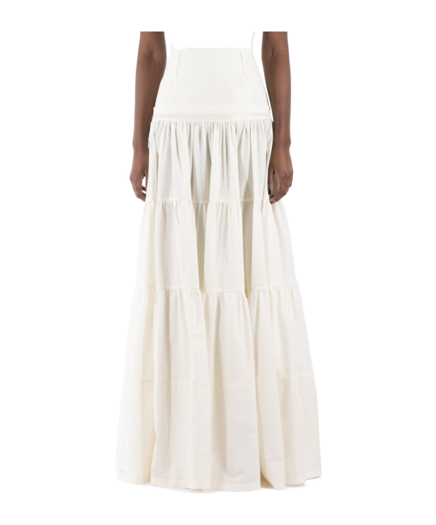 Mm6 Maison Margiela Pleated Skirt In White