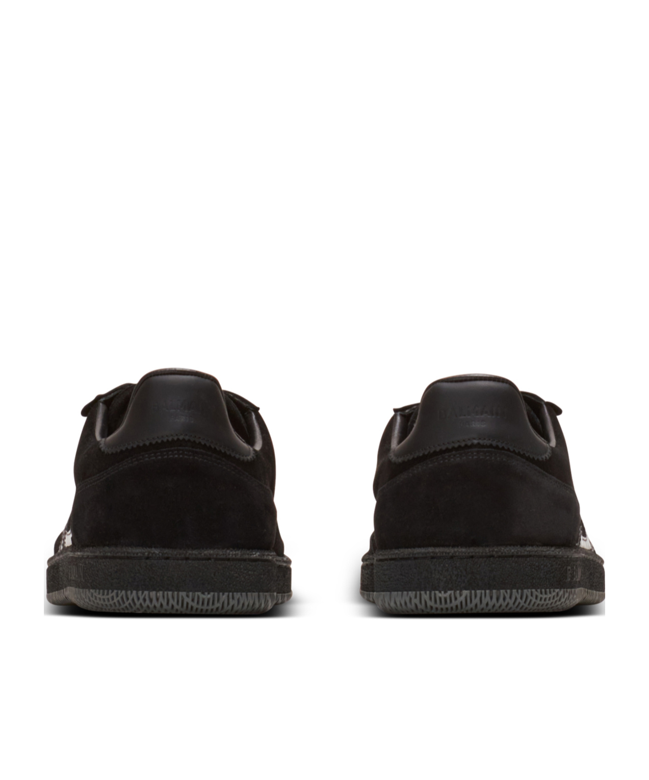 Balmain Swan Suede Low-top Sneakers In Black