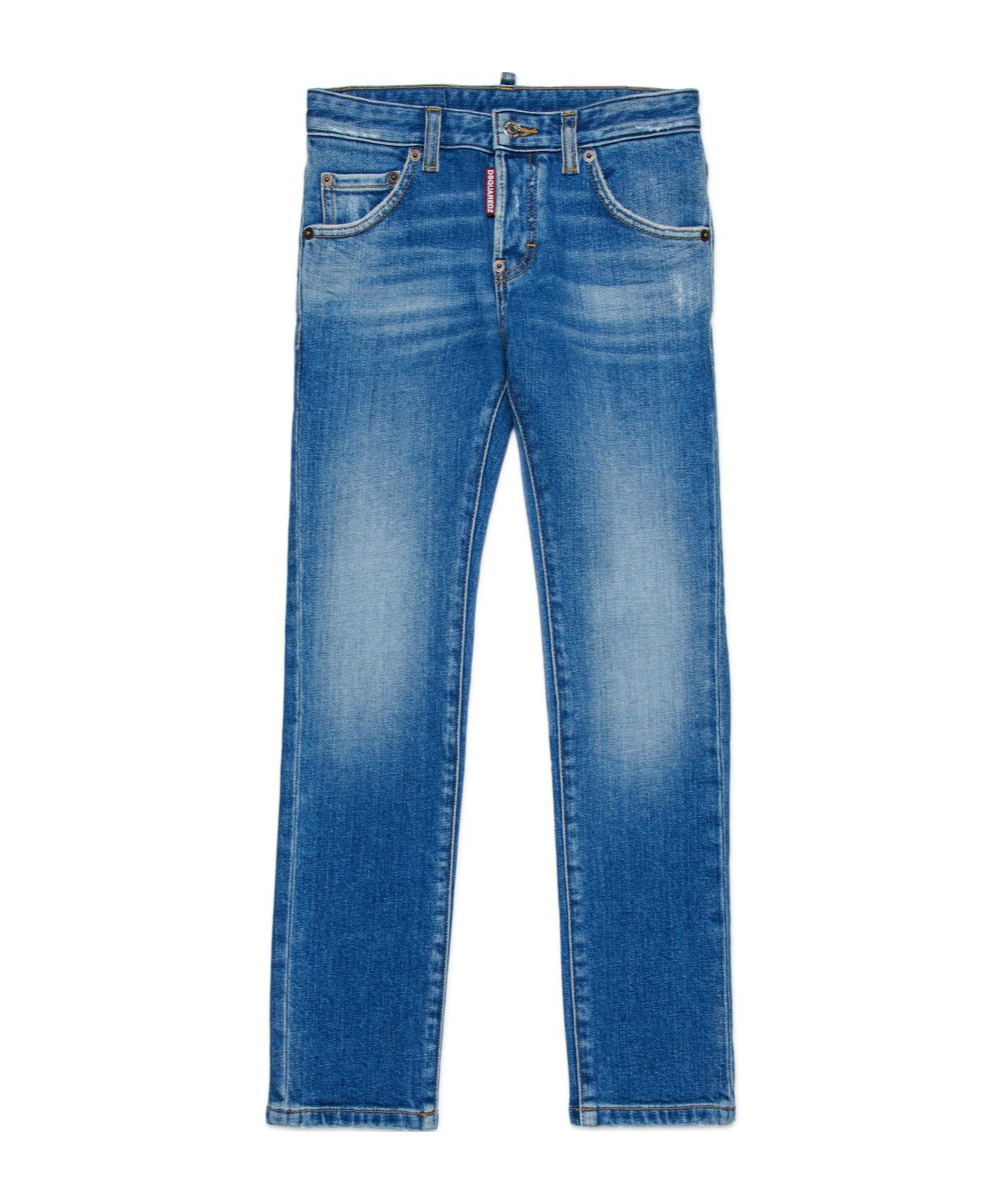 Shop Dsquared2 Logo Patch Skinny Jeans In Blue
