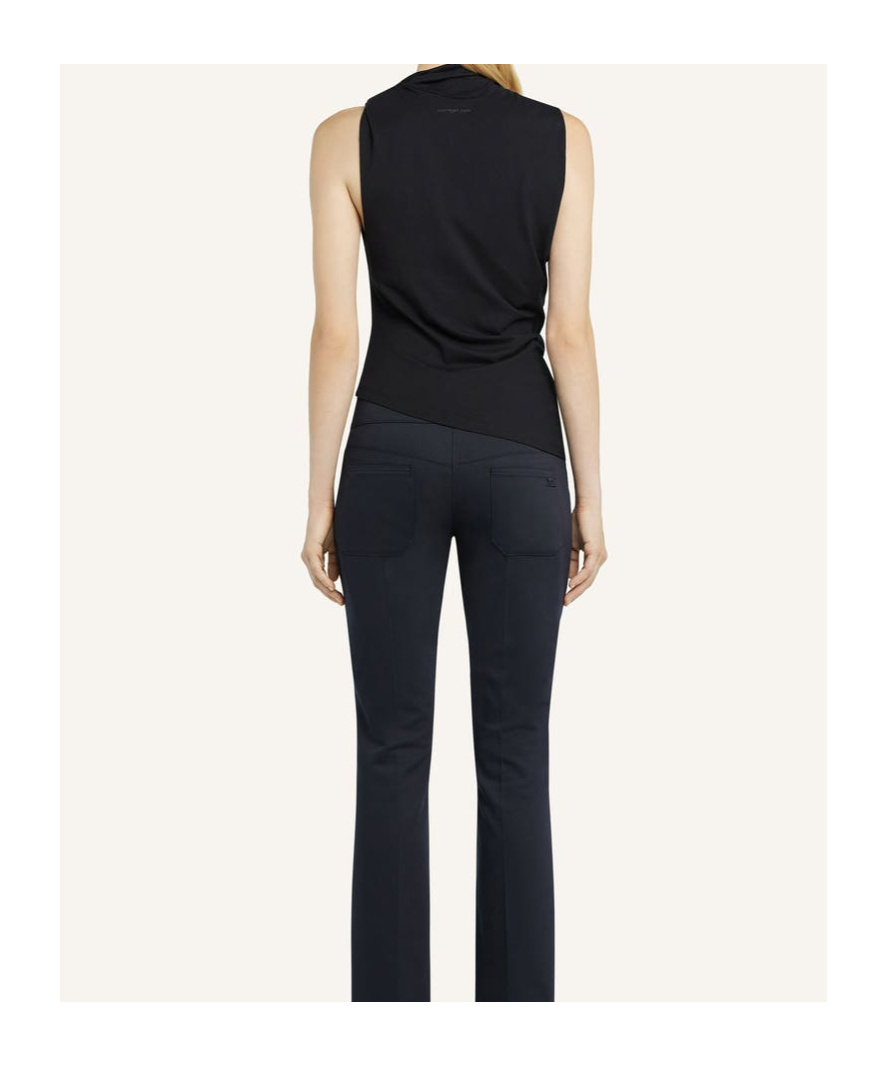 Courrèges Asymmetric Sleeveless Fitted Stretch Top In Black