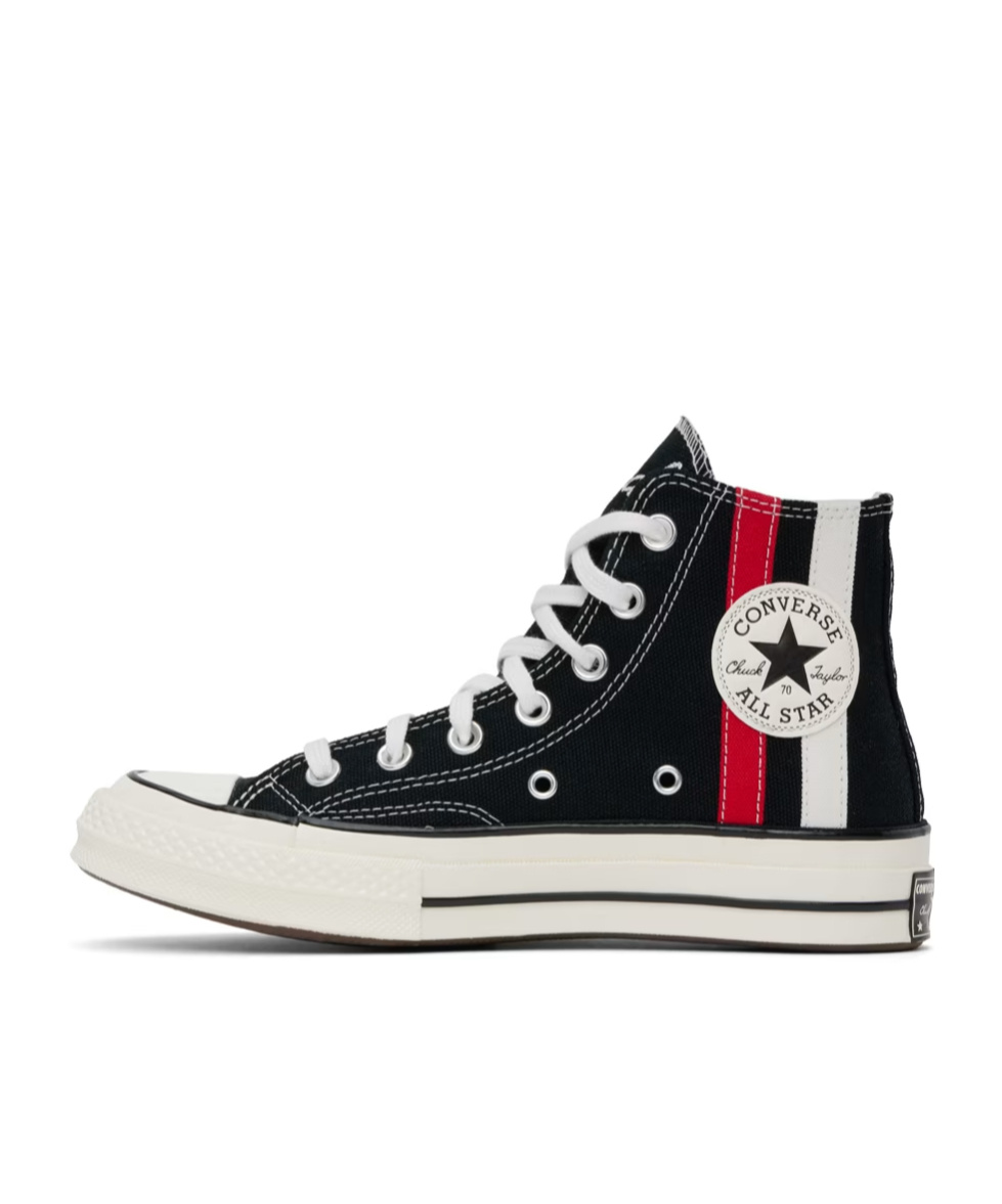 Converse Striped Lace High-top Casual Shoes In Black