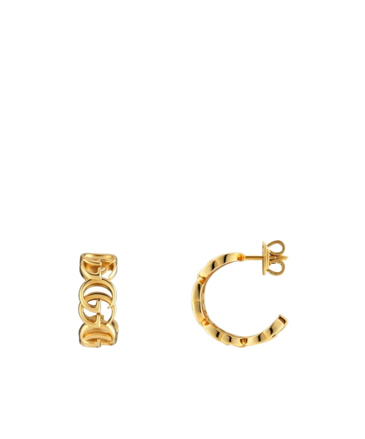 Gucci Gg Marmont Series Interconnected G Earrings In Yellow