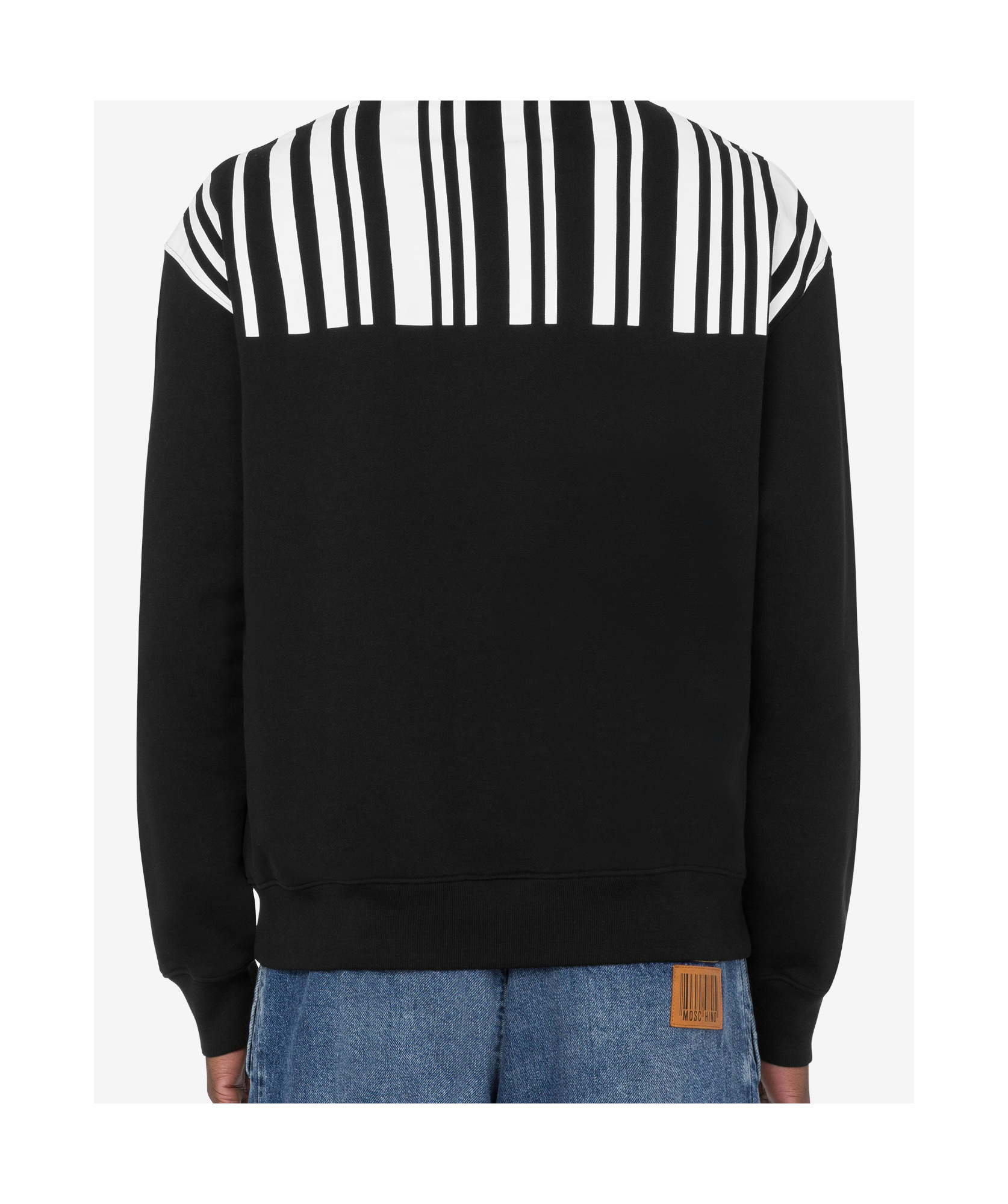 Moschino Barcode-print Cotton Sweatshirt In Black
