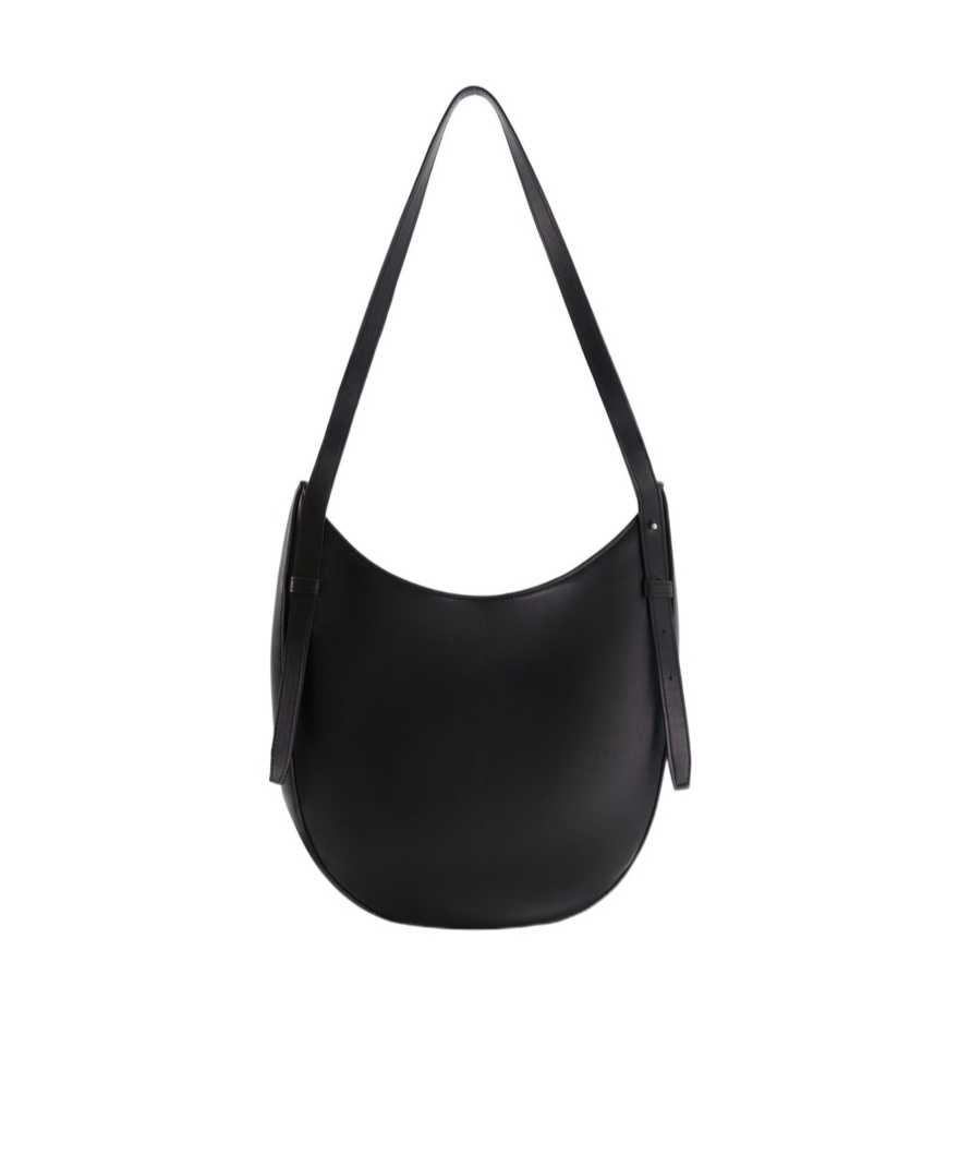 Coperni Medium Black Leather Hobo Shoulder Bag In Black