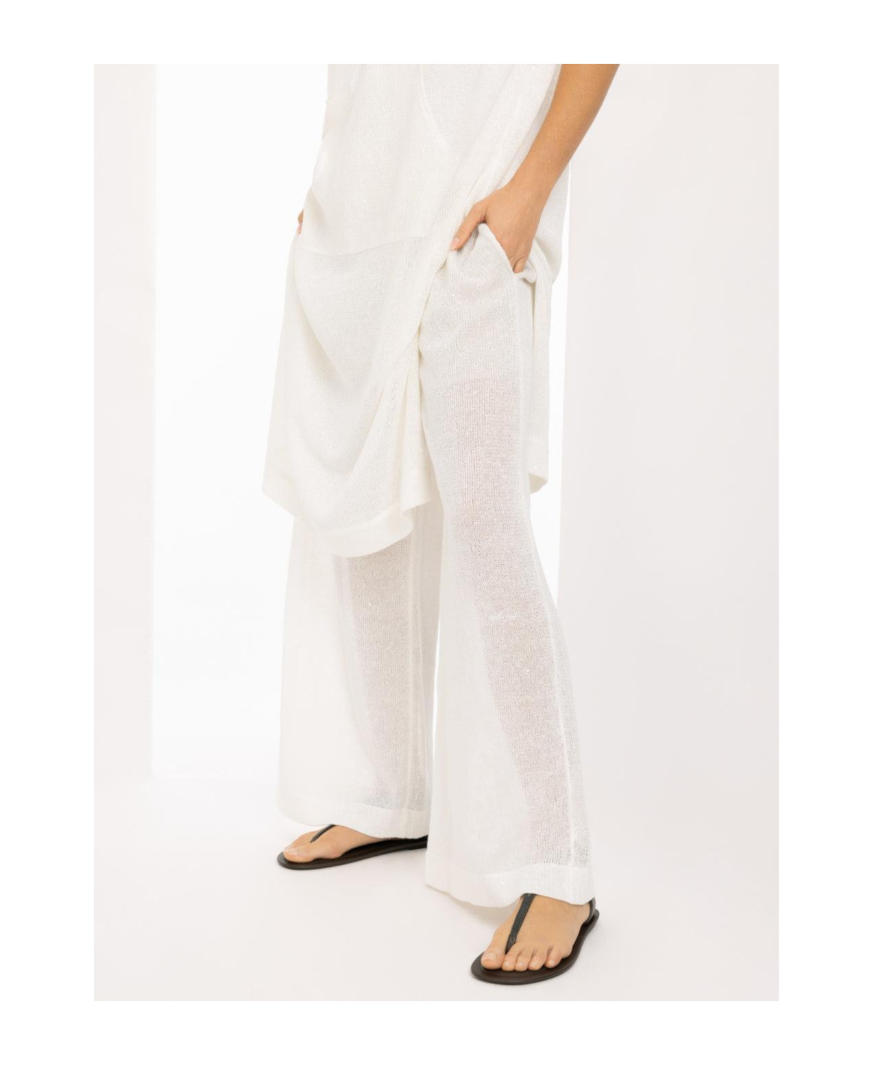 Brunello Cucinelli Straight-leg Casual Pants In White