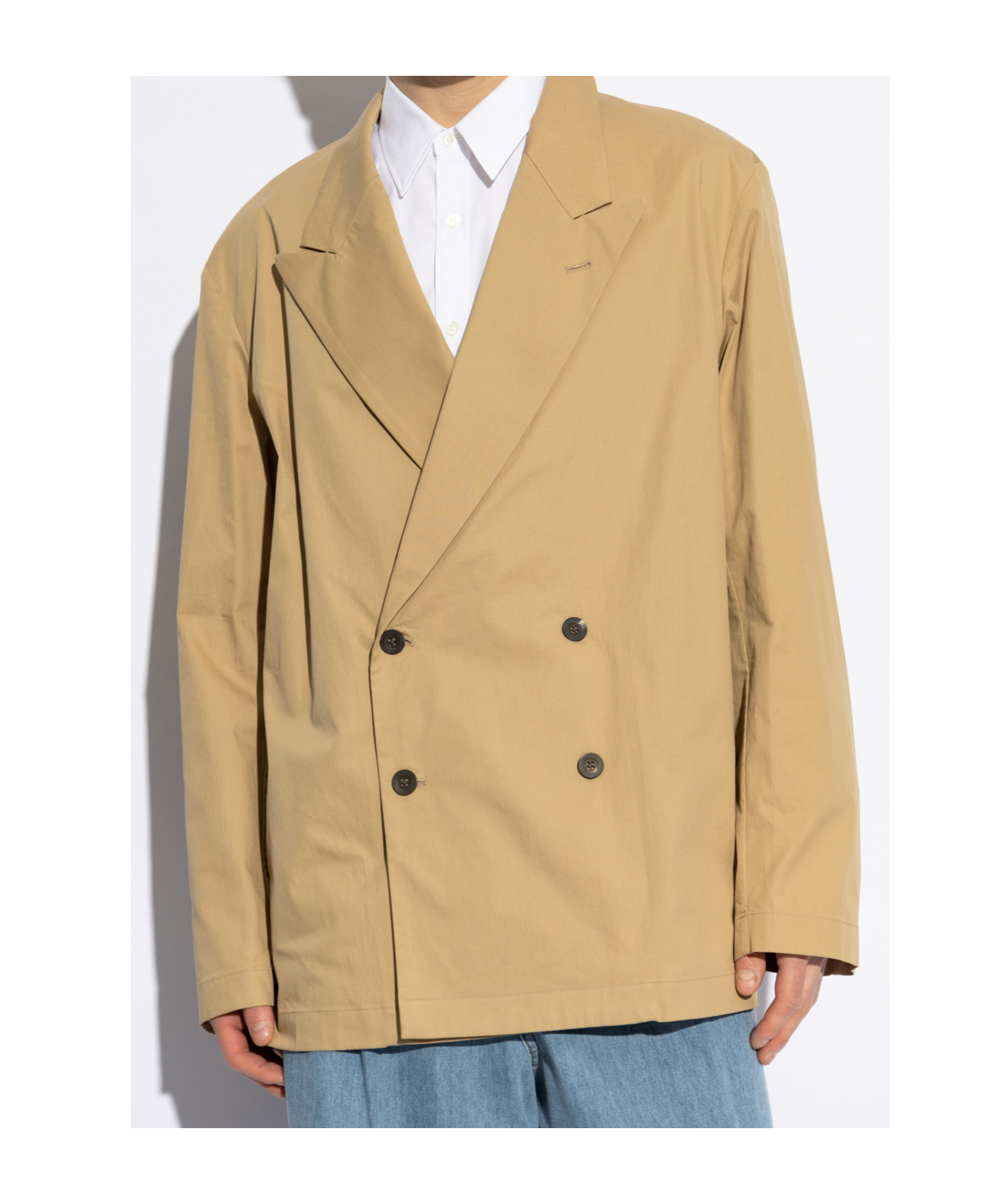 Dries Van Noten Long-sleeved Suit Coat In Nude