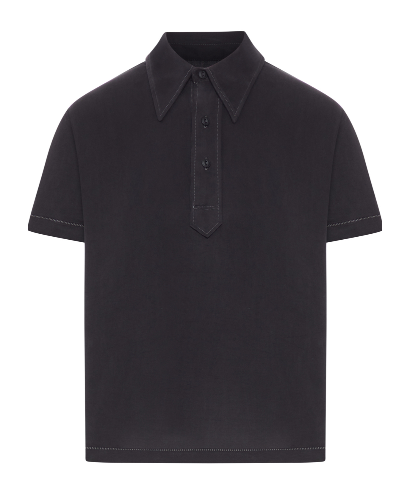 Maison Margiela Short-sleeved Polo Shirt In Black