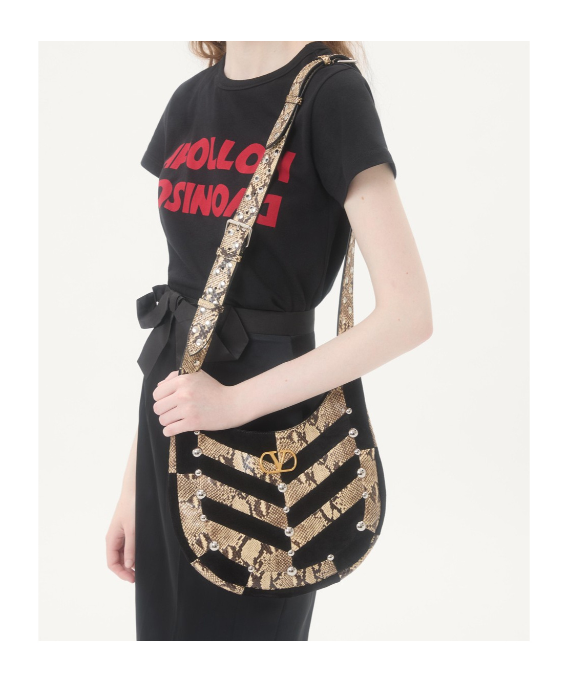 Valentino Cotton T-shirt With Apollon Dyonisos Print In Black