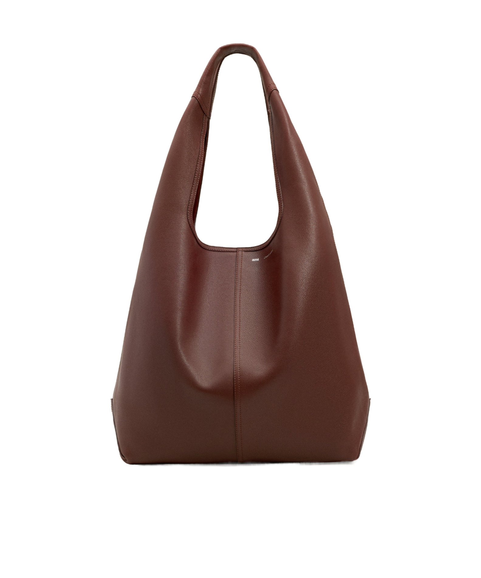 Ami Alexandre Mattiussi Burgundy Supple Leather Etienne Shoulder Bag Red