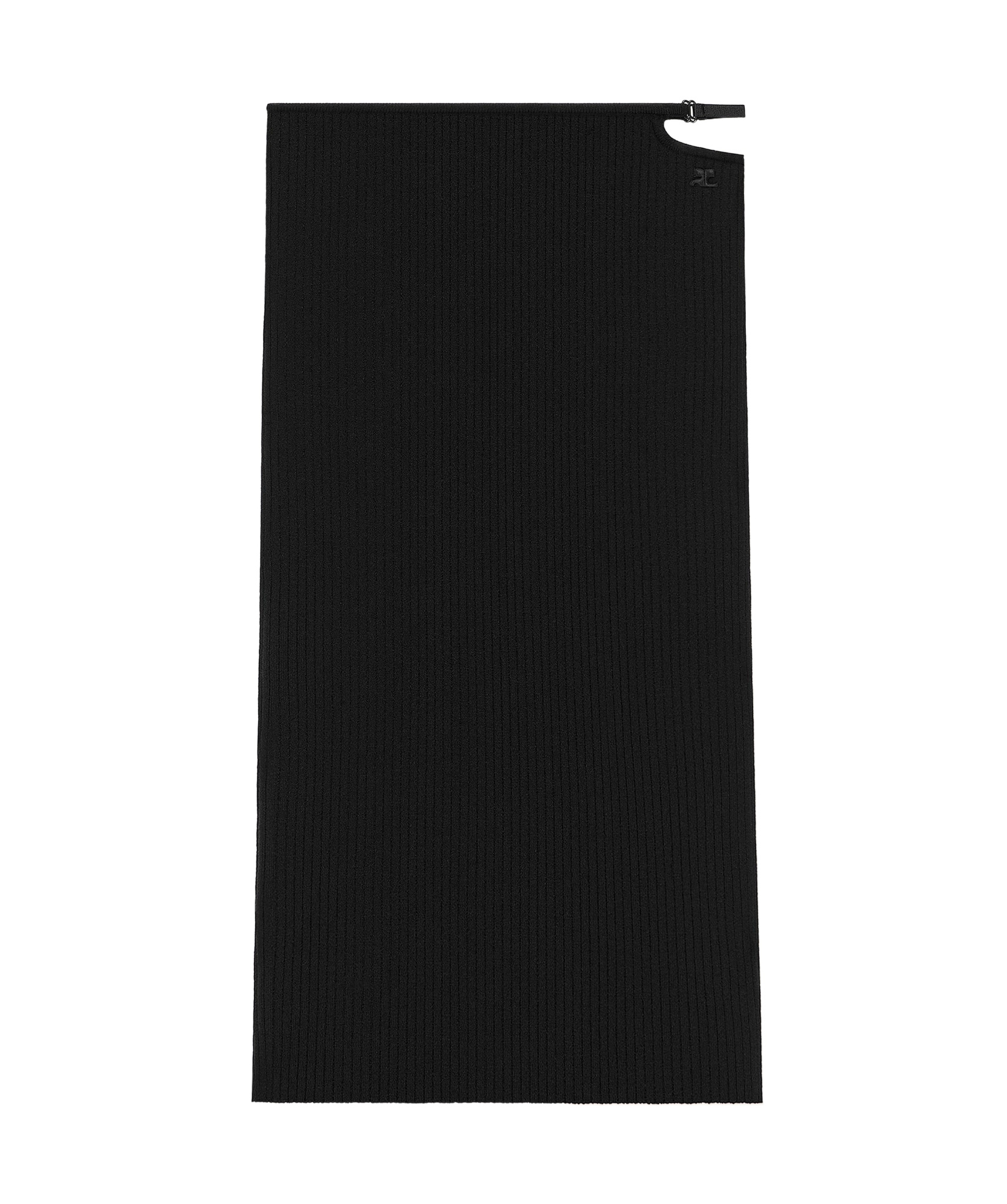 Courrèges Logo Embroidered Knitted Midi Skirt In Black