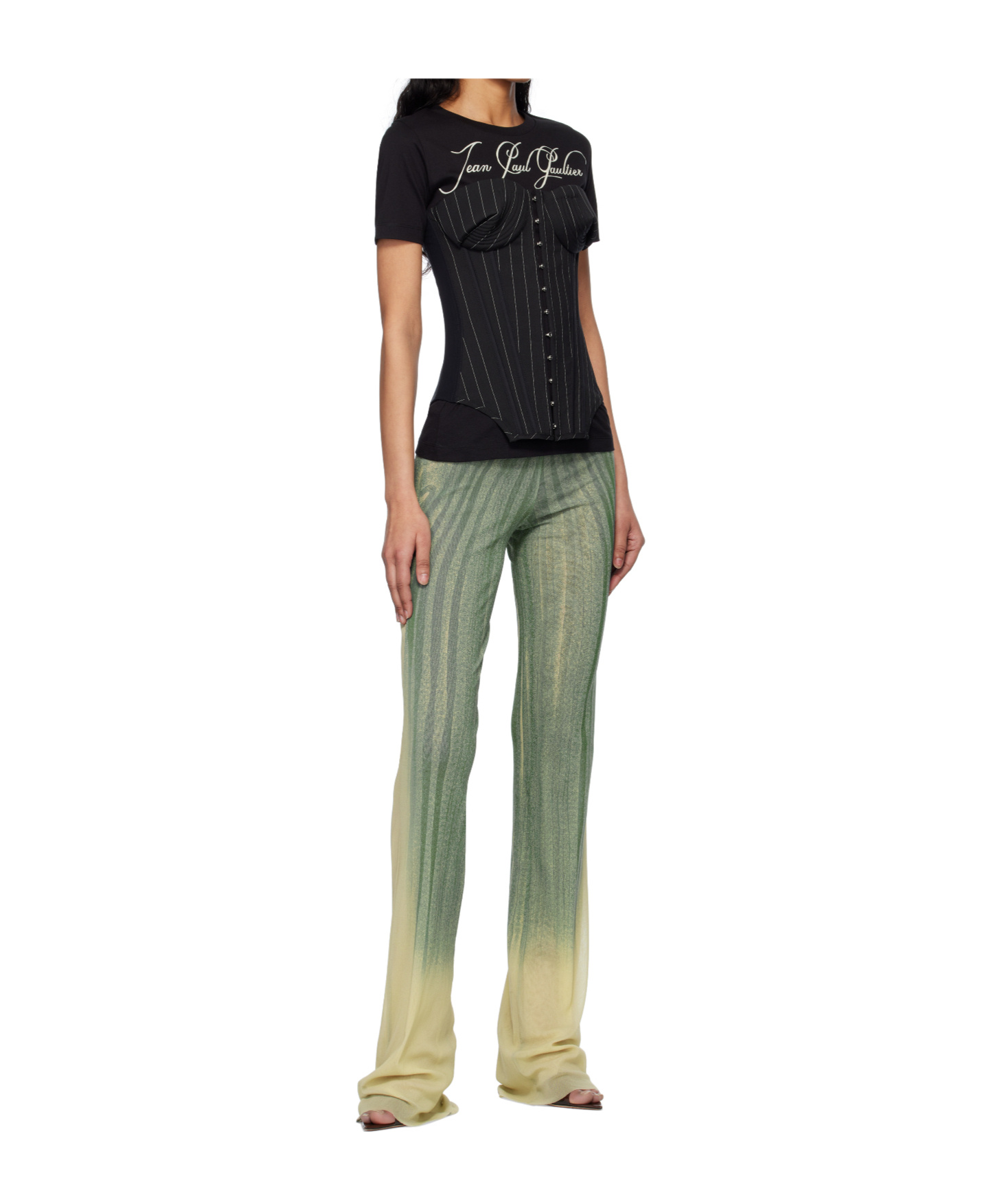 Jean Paul Gaultier Spiral-print Trousers In Multi