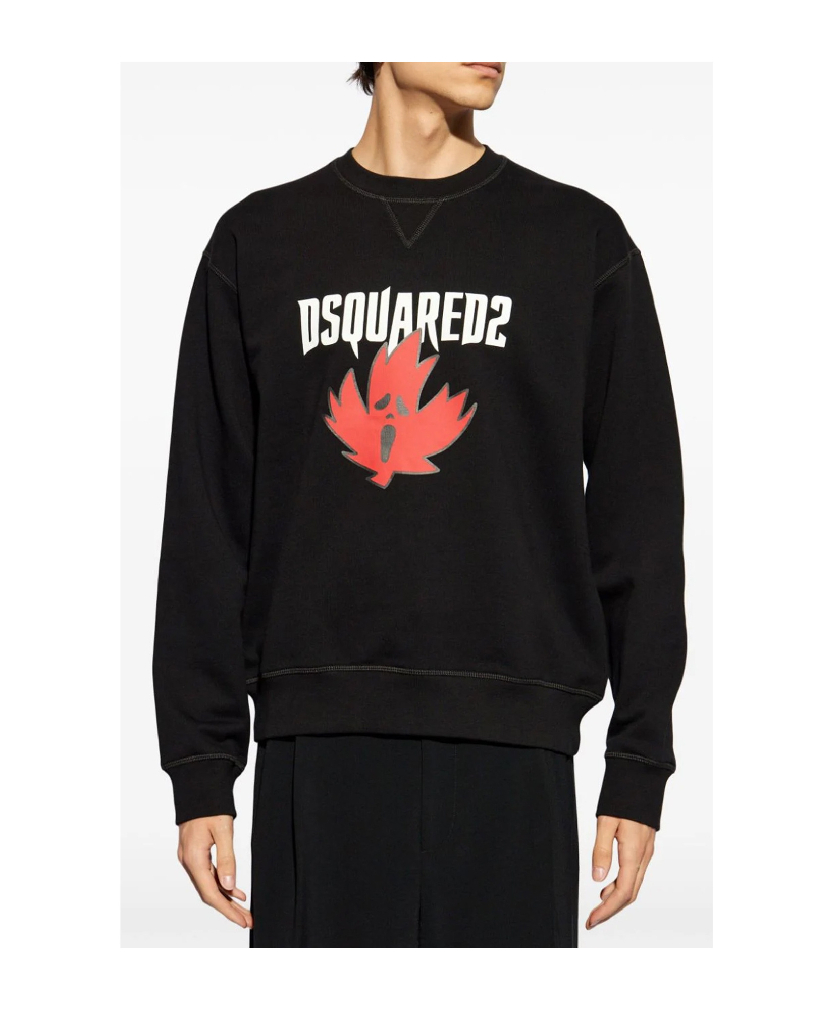 Dsquared2 Logo Printed Crewneck Sweatshirt In Black