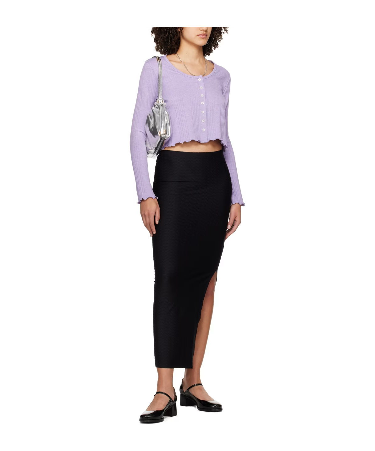 Apc Lettuce Rimmed Knitted Cardigan In Black