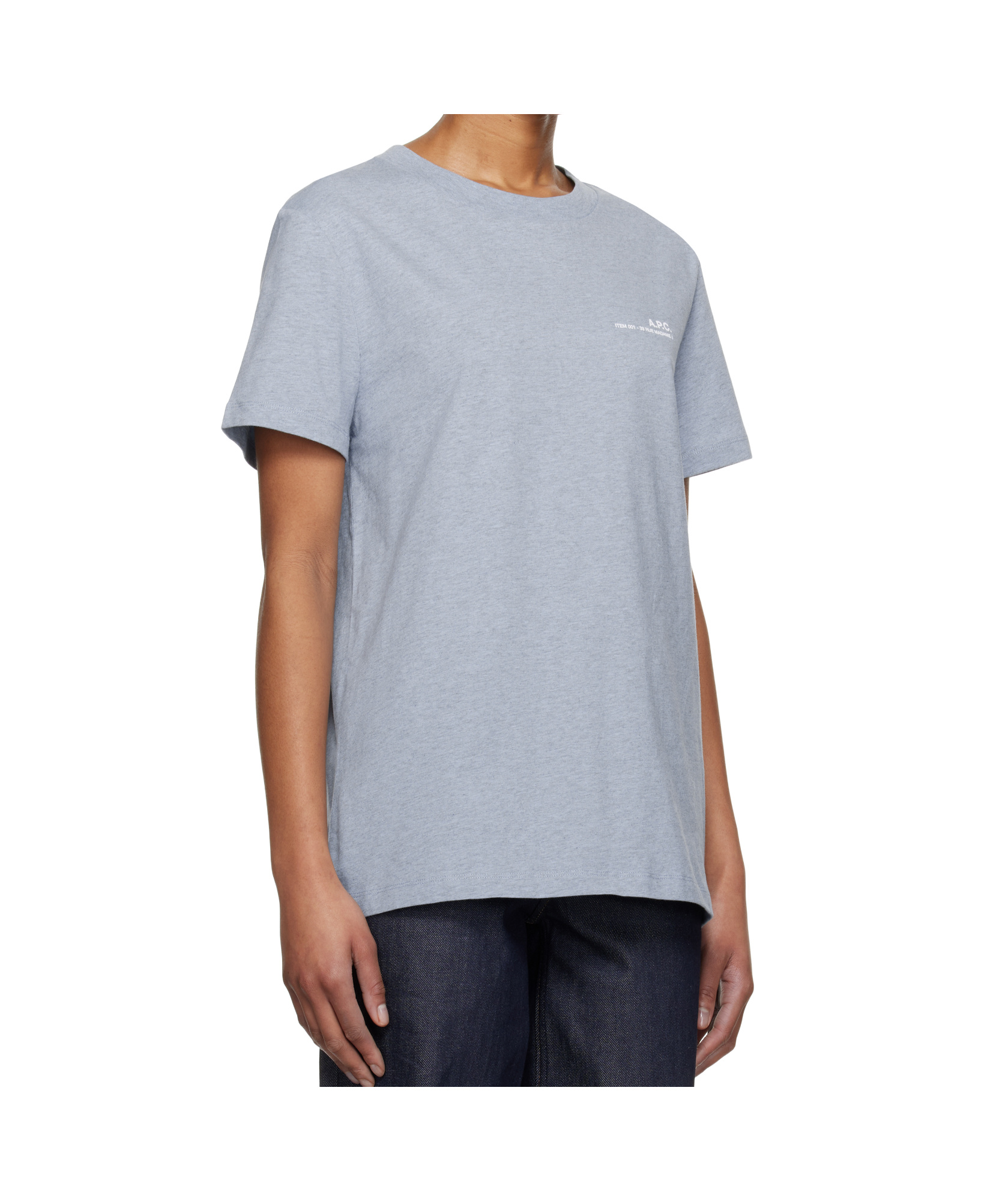 Apc A.p.c. Logo Printed Crewneck T-shirt In Gray