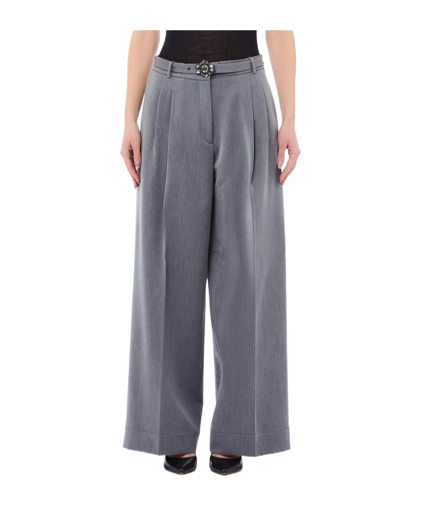 Liu •jo Wide-leg Casual Trousers In Gray