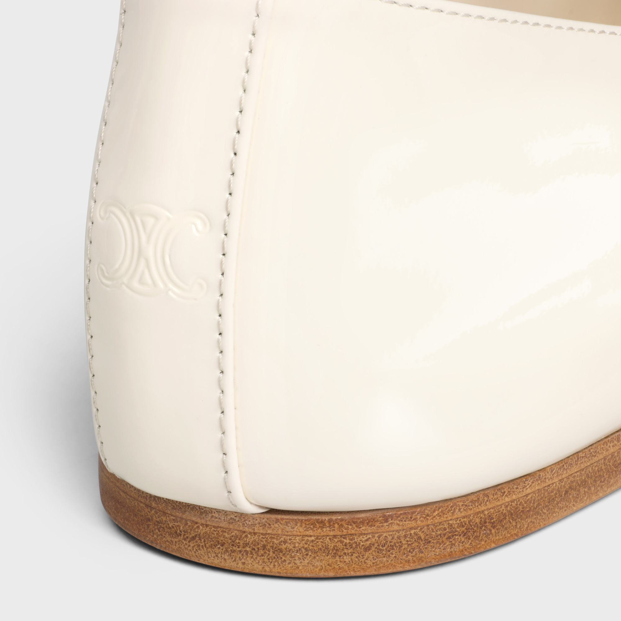 Celine Les Ballerines Round Head Ballet Shoes In White
