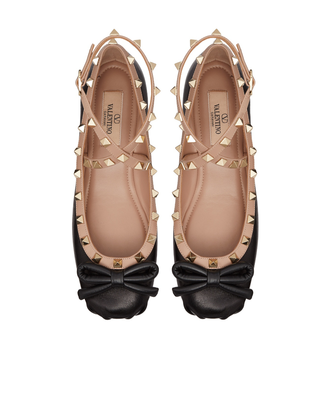 Shop Valentino Rockstud Ballerina In Nappa Leather In Black