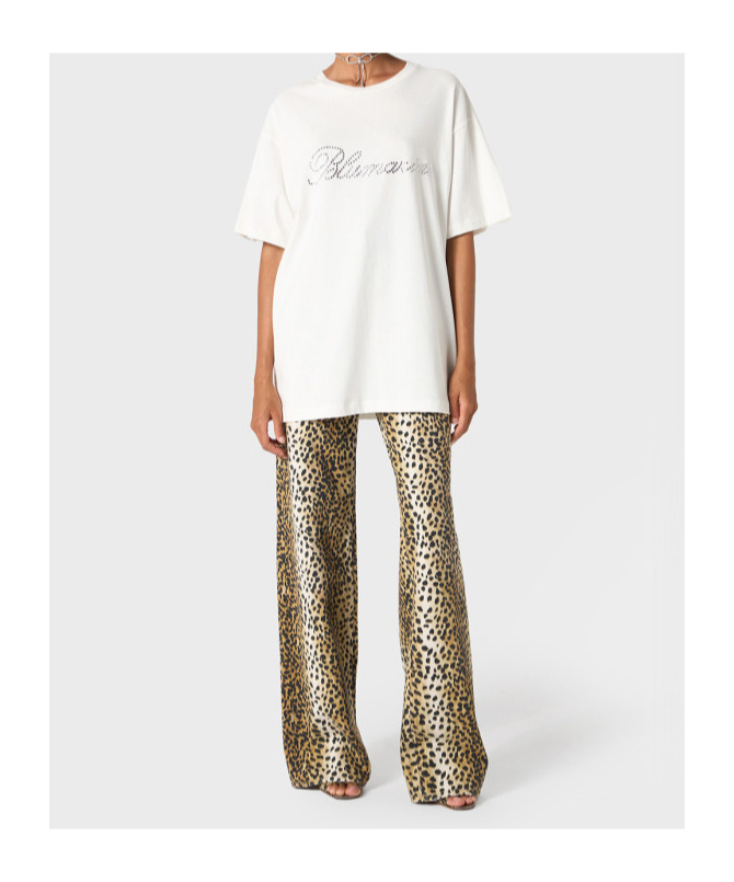 Blumarine Rhinestone-embellished Butterfly-motif T-shirt In White