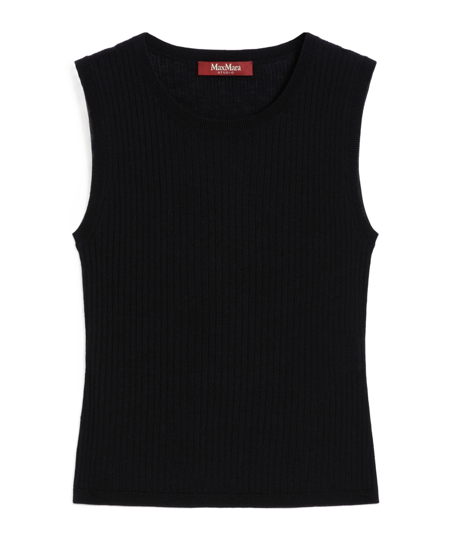 Max Mara Silk And Wool Yarn Top In Black
