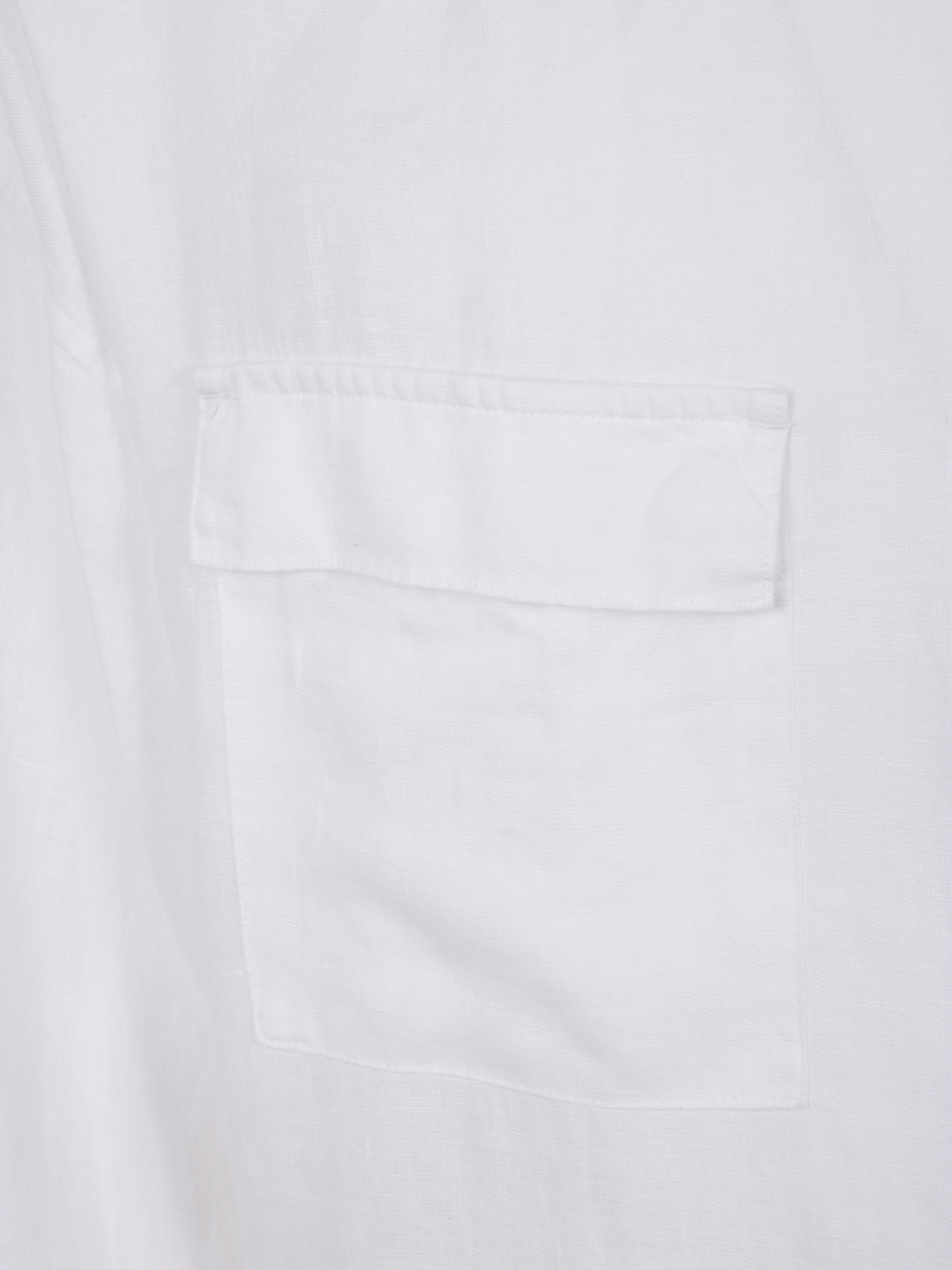 Michael Kors Long Sleeves Linen 2 Pockets Over Shirt In White