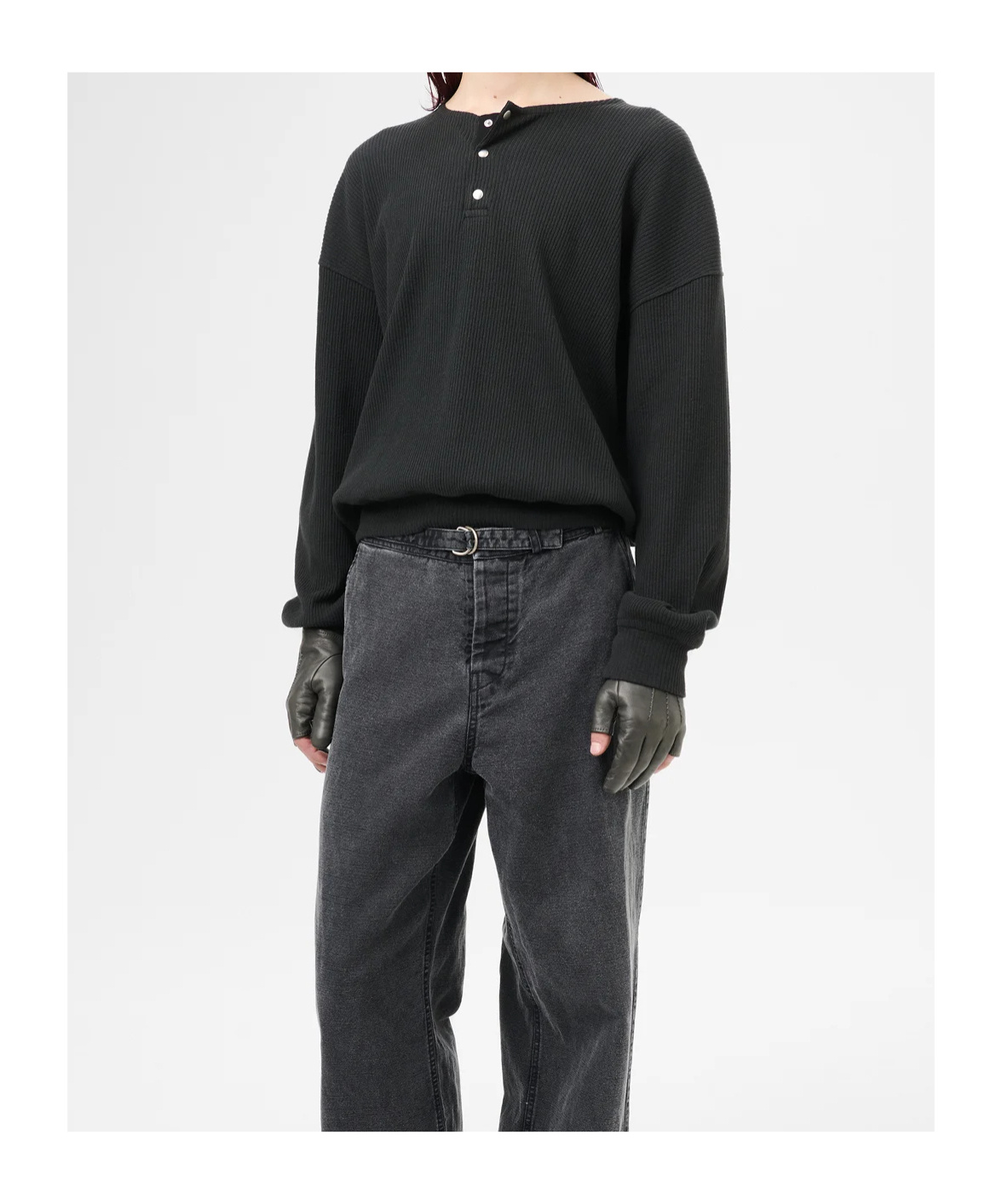 Our Legacy Slate Cotton Sweatshirt In Black Rib