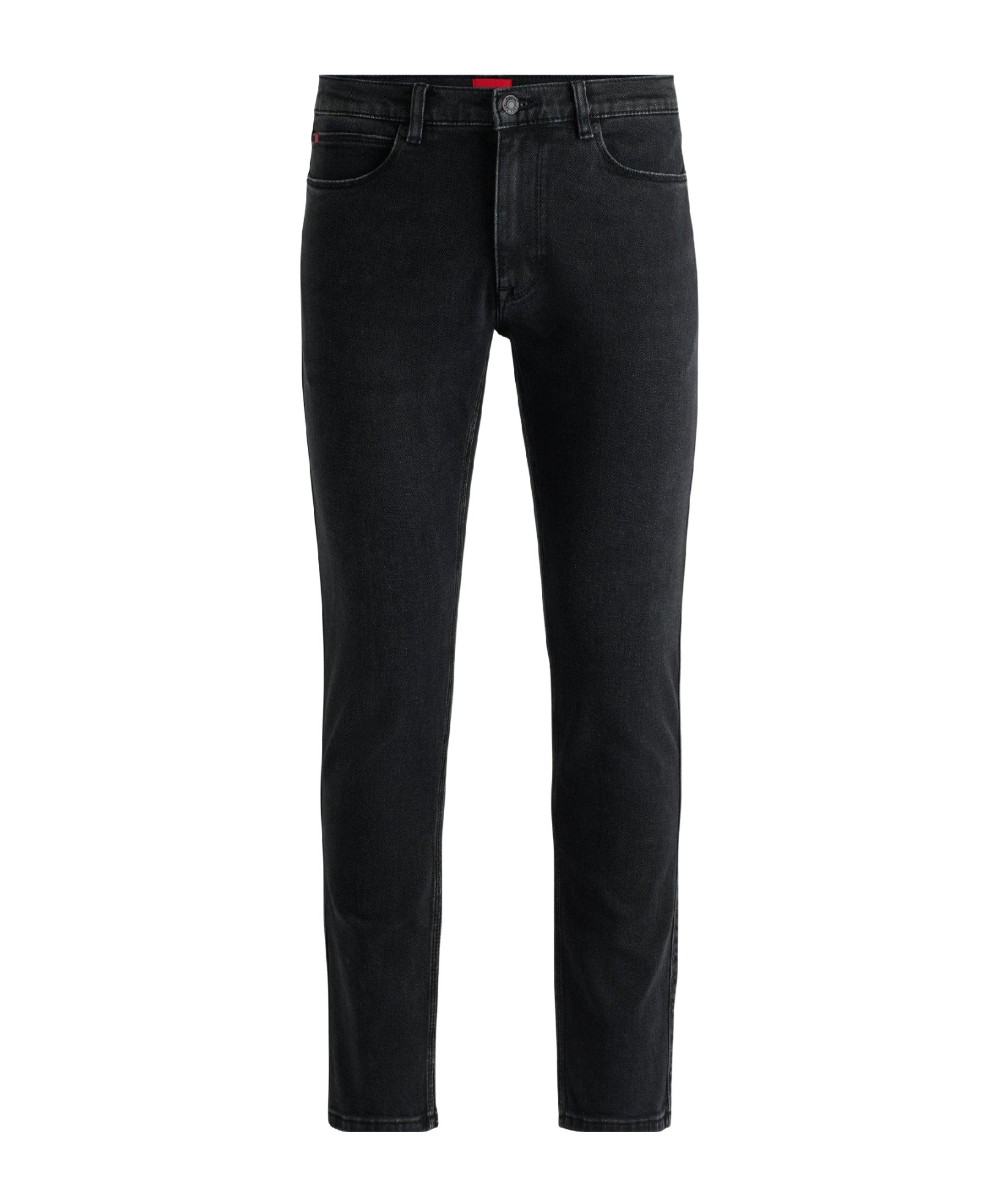 Hugo Boss Washed Straightleg Denim Trousers In Black