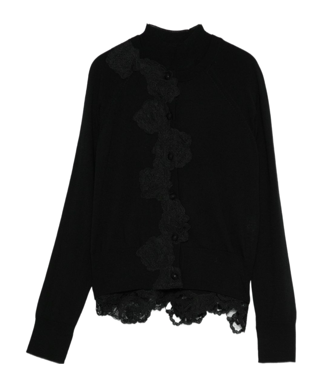 Blugirl Lace-trimmed Knitted Sweater In Black