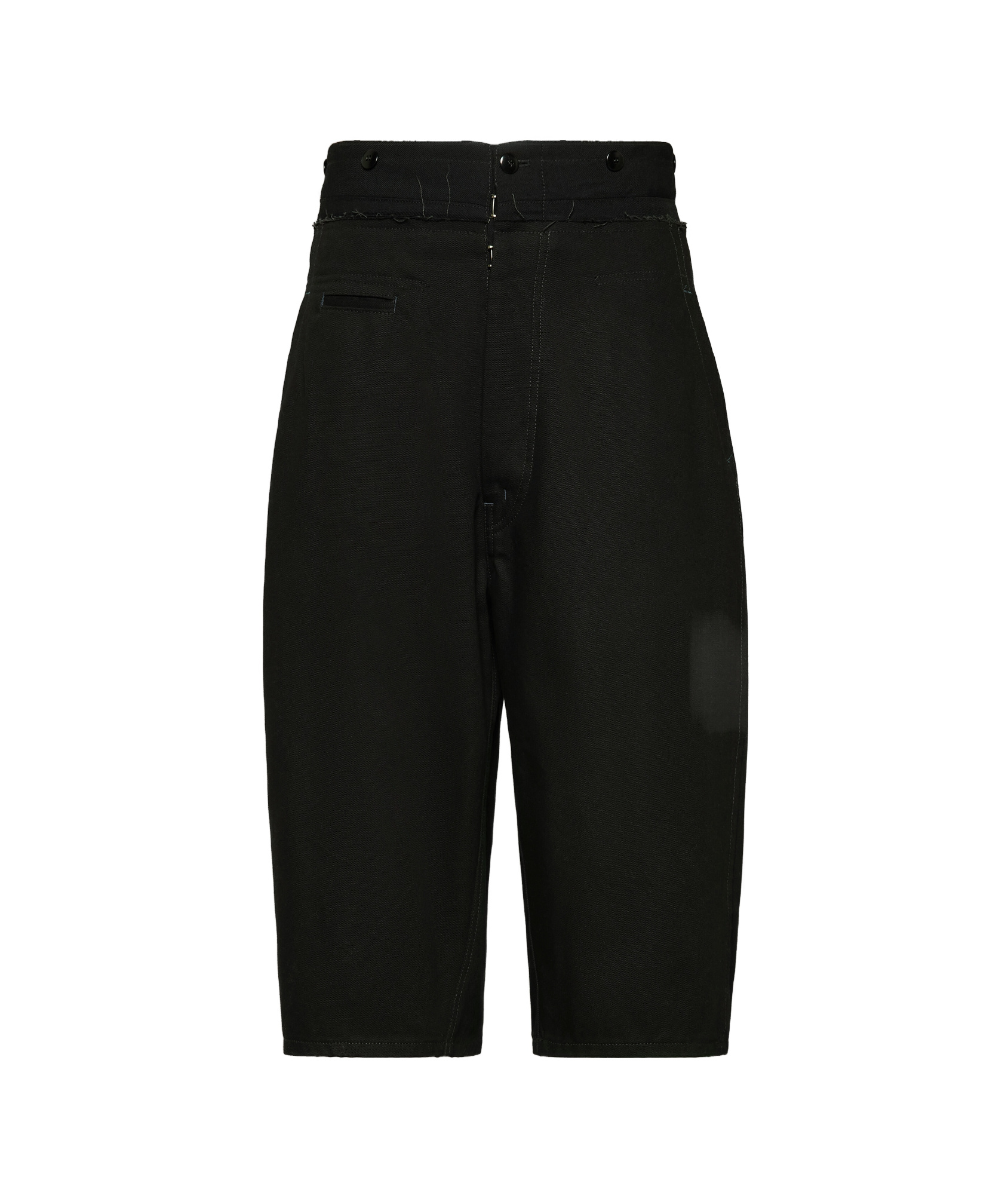 Maison Margiela Raw-edge Drop-crotch Shorts In Black