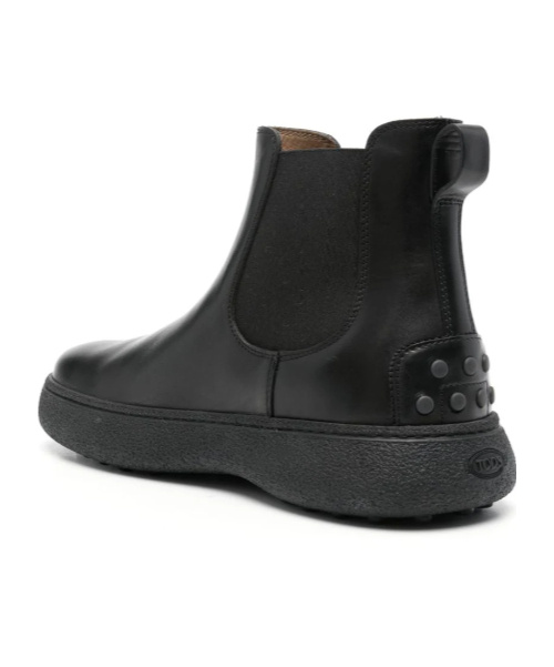 Tod's Logo-debossed Leather Boots In Black