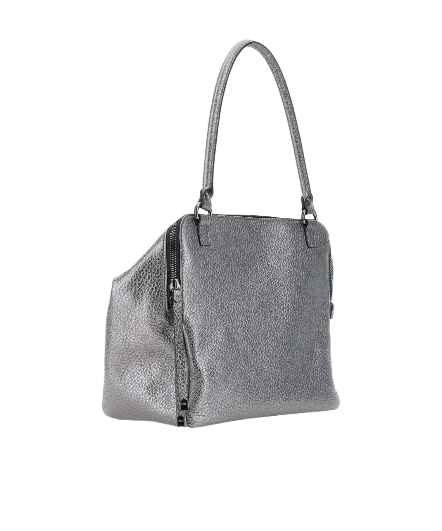 Gianni Chiarini Metallic Leather Shoulder Bag In Gray