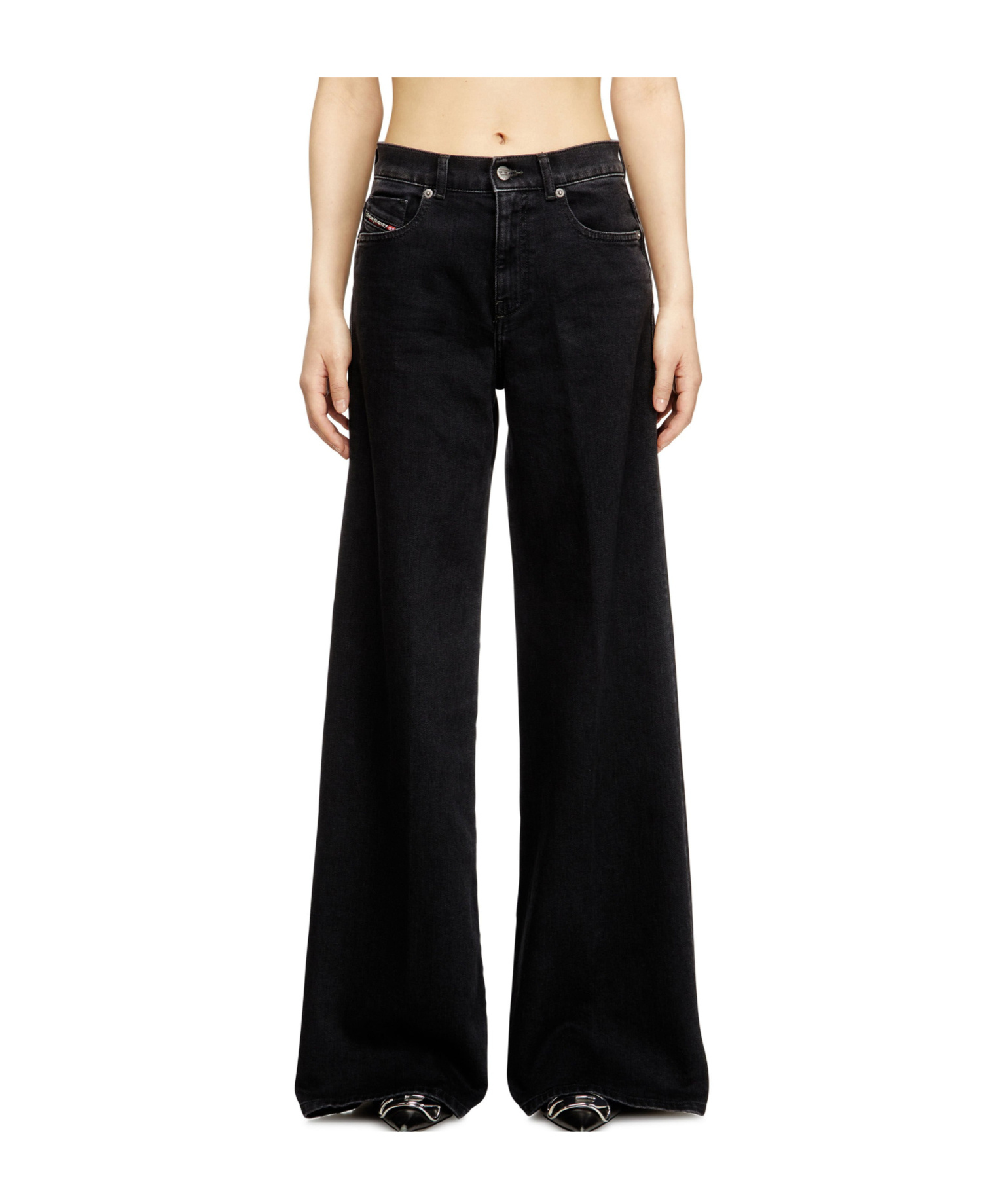 Diesel 1978 D-akemi 09n89 Cotton-blend Jeans In Black