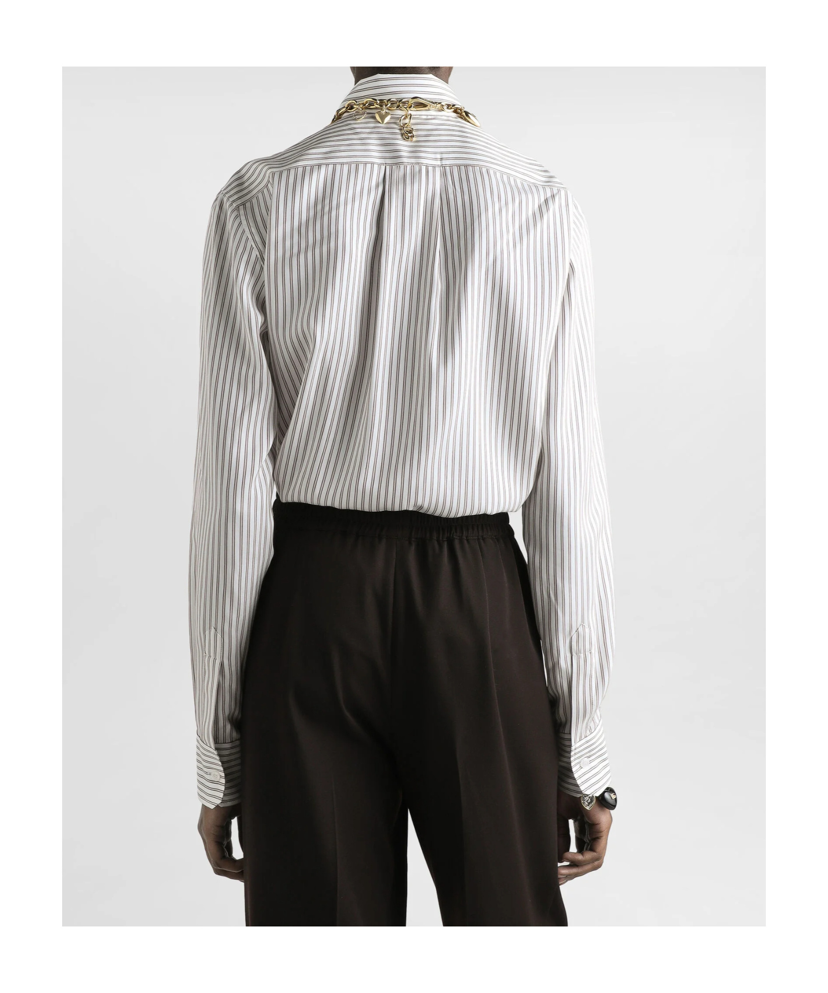 Dolce & Gabbana Silk Shirt With Striped Print Clothing In Multi