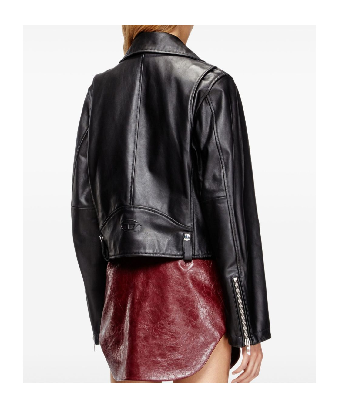 Diesel Zip-up Leather Jacket In Black