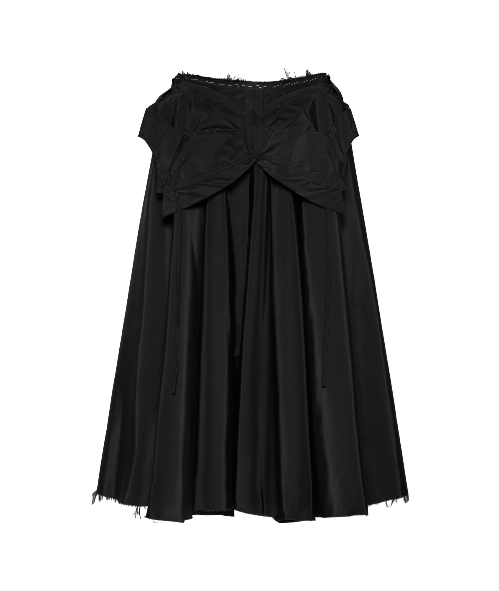 Maison Margiela Deconstructed-waist Nylon Midi Skirt In Black