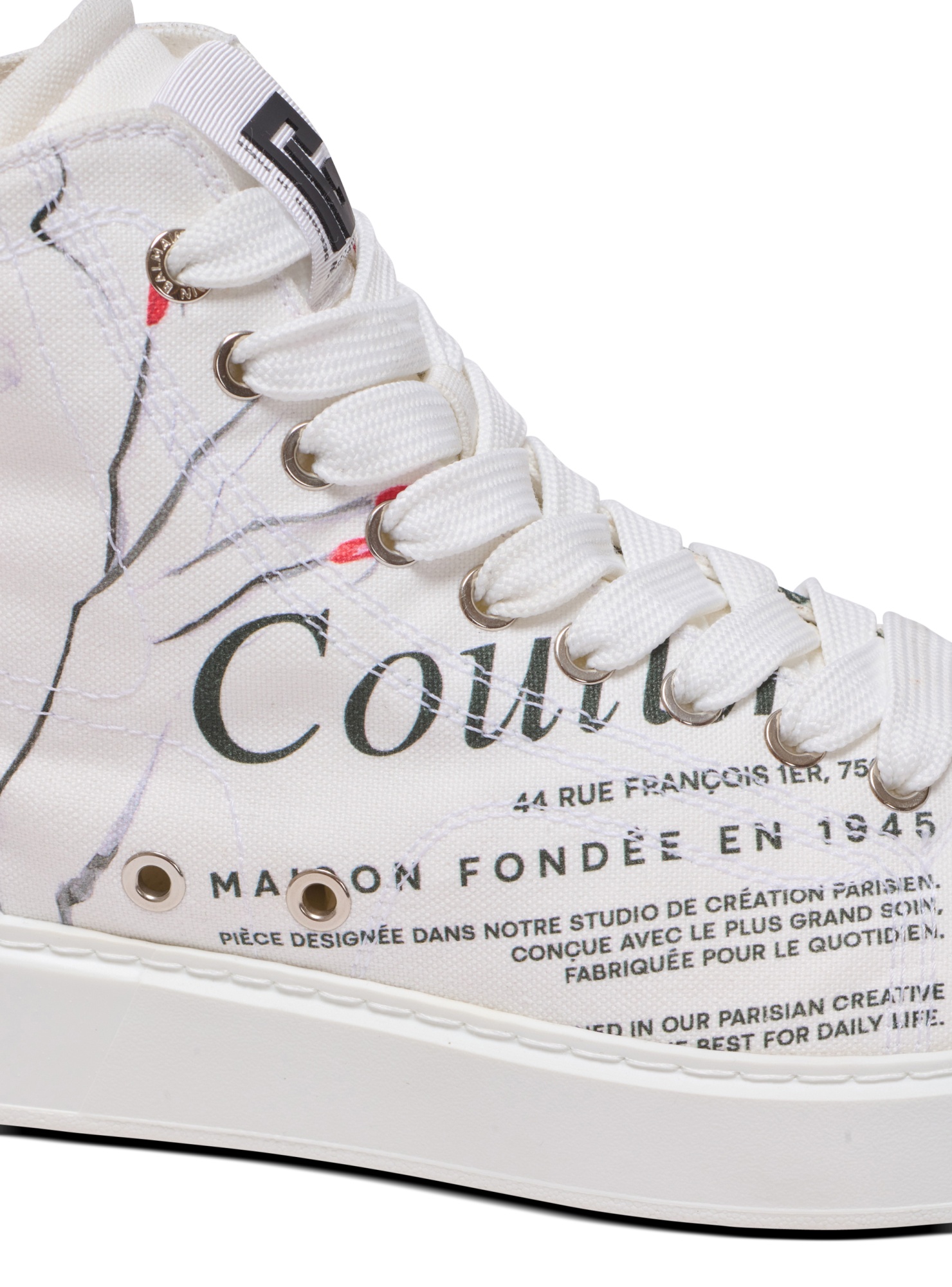 Balmain B-court High-top Trainers With Beauty Print
