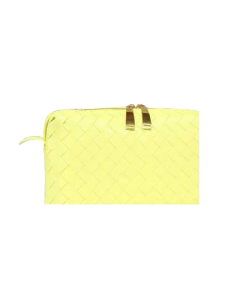 Bottega Veneta Woven Shoulder Bag In Yellow