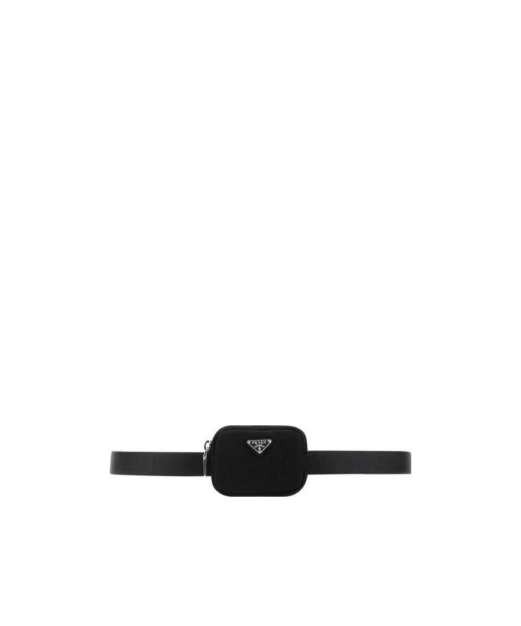 Prada Saffiano Leather Belt With Pouch In Black