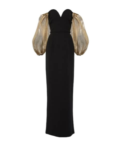 Safiyaa London Off-shoulder Crêpe Gown In Black