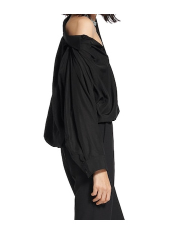Shop Balenciaga Women's One Shoulder Shirt In Black