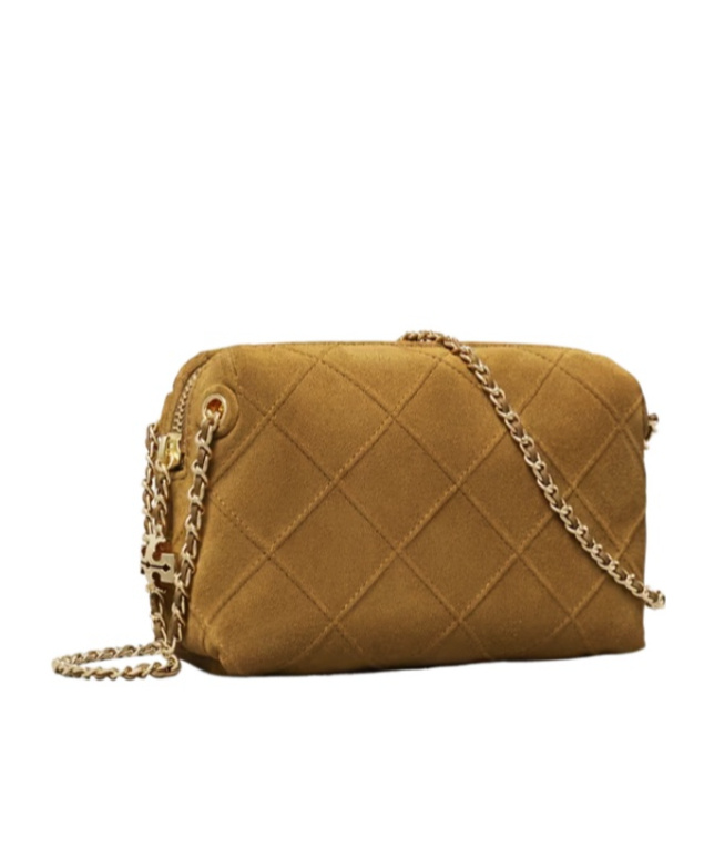 Tory Burch Fleming Suede Soft Crossbody Bag In Brown