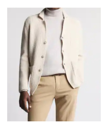 Fay Ribbed Knit Jacket In Neutral