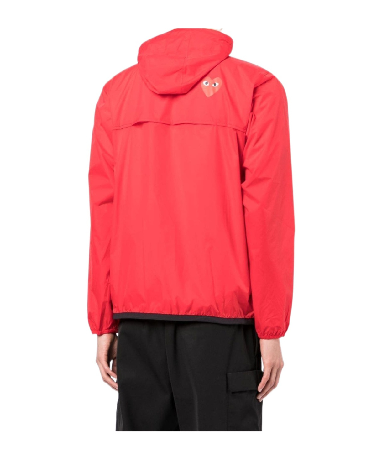 Comme Des Garçons Hooded Jacket Zip Pockets In Red