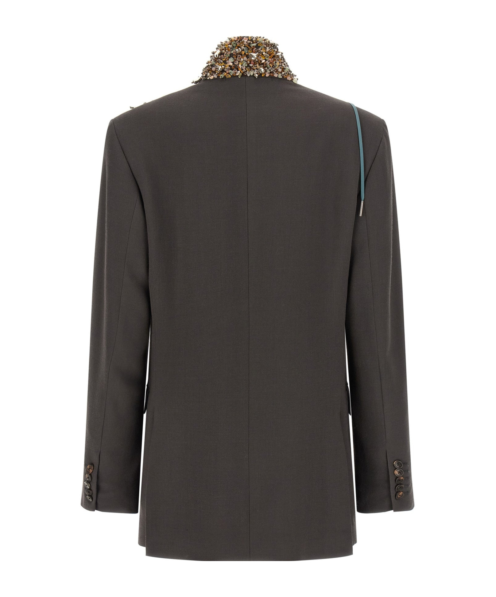 Dries Van Noten Bafya Embellished Blazer In Gray