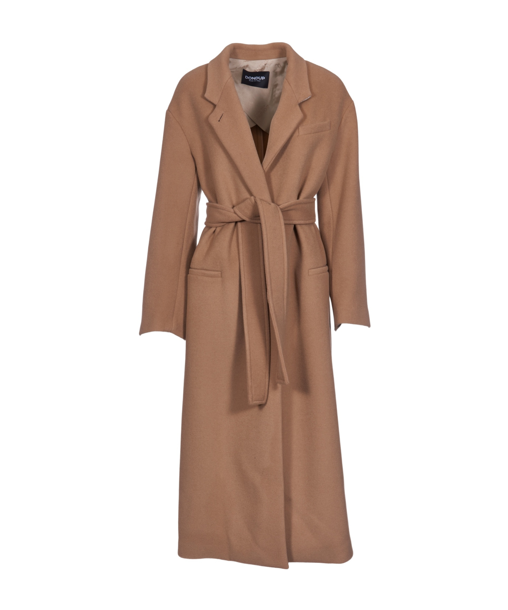 Dondup Long-sleeved Coat In Brown