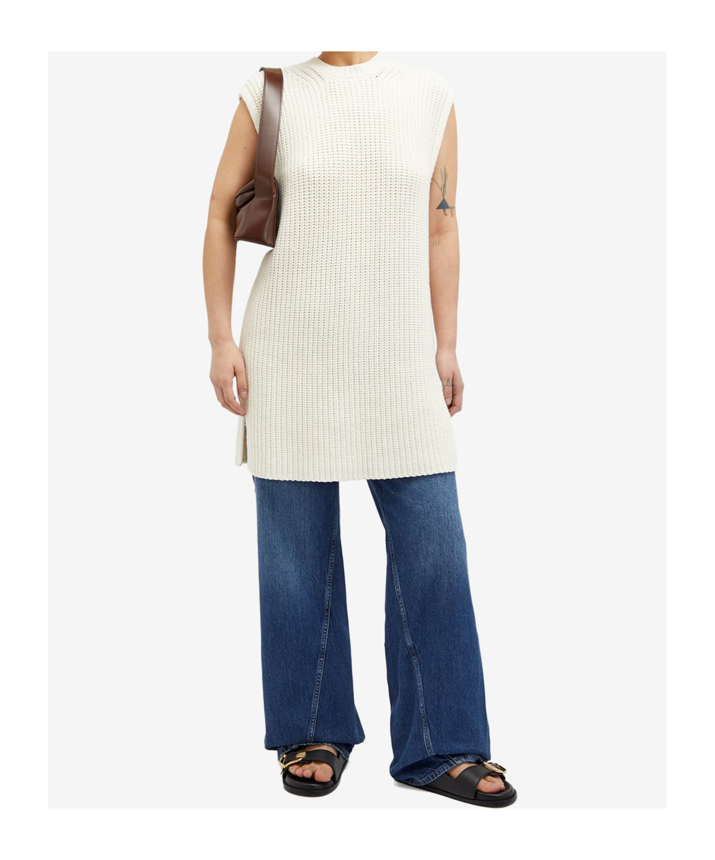 Anine Bing Sleeveless Sweater In White